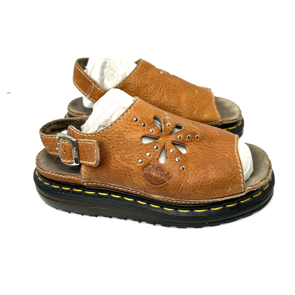 Vintage 90s Made In England Dr. Martens Flower Cutout Sandals Size 6 READ Repair